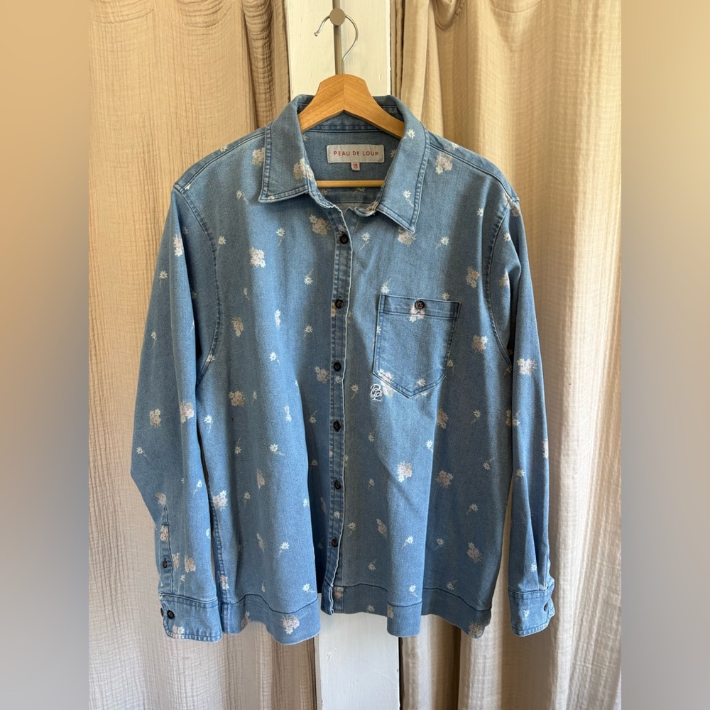 Peau de Loup Floral Denim Shirt- 18